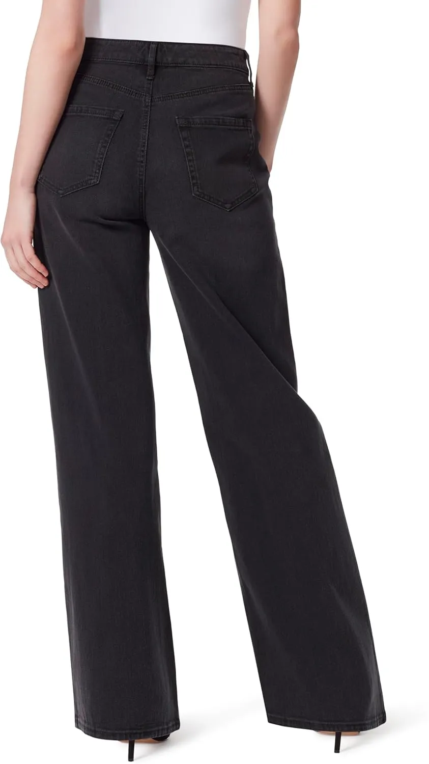 Jessica Simpson Women's Relaxed Wide Straight Leg High Rise Jean Standard