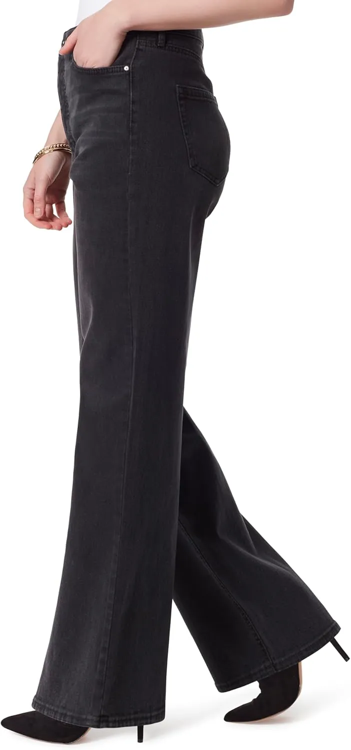 Jessica Simpson Women's Relaxed Wide Straight Leg High Rise Jean Standard