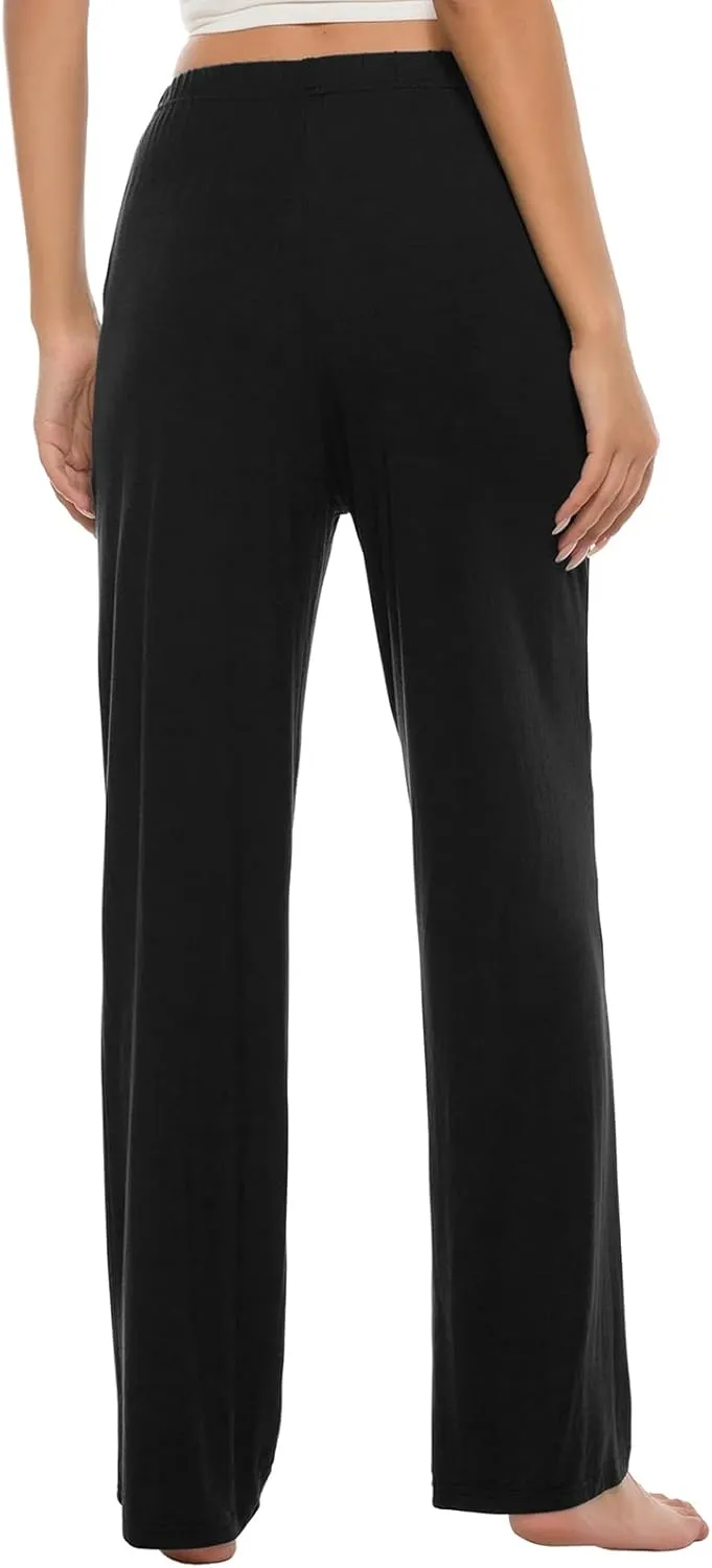 JINSHI Womens Pajama Pants with Pockets Soft Comfortable Lightweight Elastic Drawstring Modal Pajama Bottoms Lounge Pants