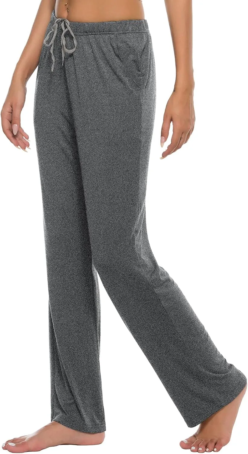 JINSHI Womens Pajama Pants with Pockets Soft Comfortable Lightweight Elastic Drawstring Modal Pajama Bottoms Lounge Pants