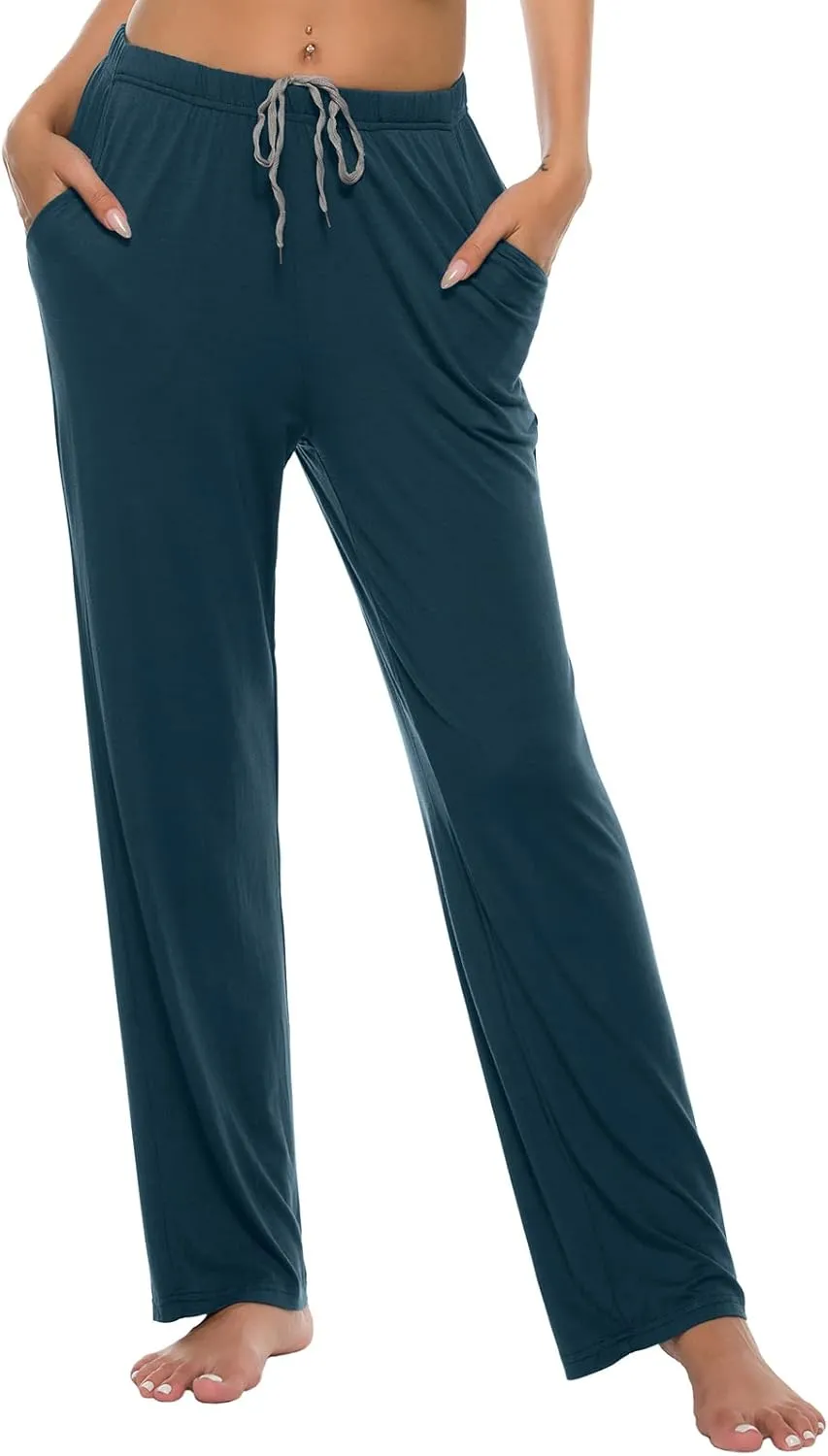 JINSHI Womens Pajama Pants with Pockets Soft Comfortable Lightweight Elastic Drawstring Modal Pajama Bottoms Lounge Pants