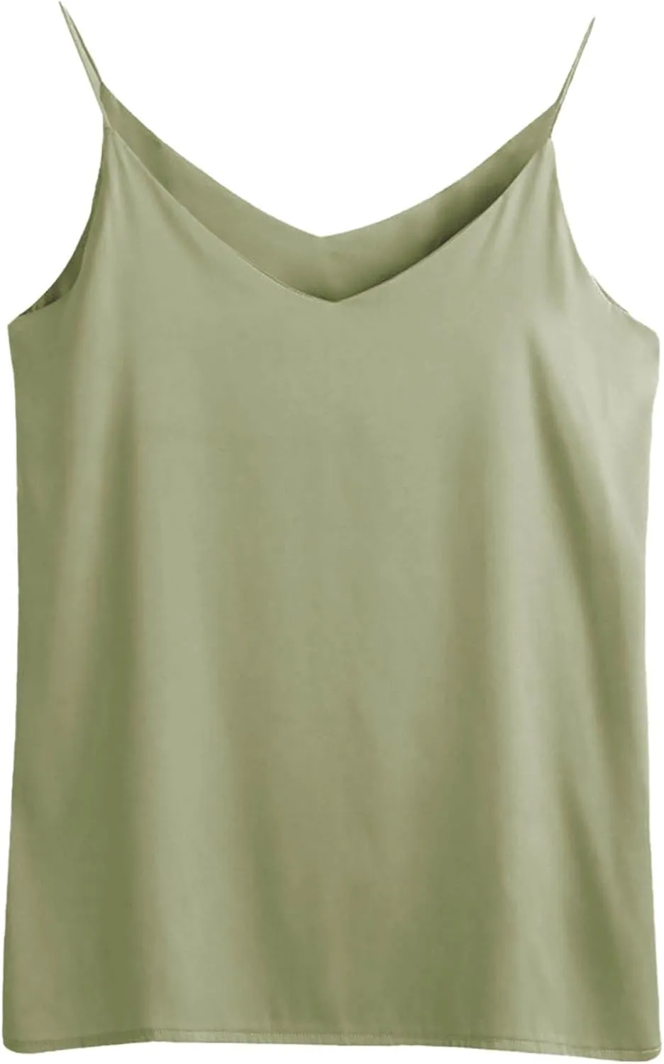 JOAU Women's Silk Satin Tank Tops 2025 V Neck Spaghetti Strap Sleeveless Camisole Summer Casual Loose Basic Dressy Blouse