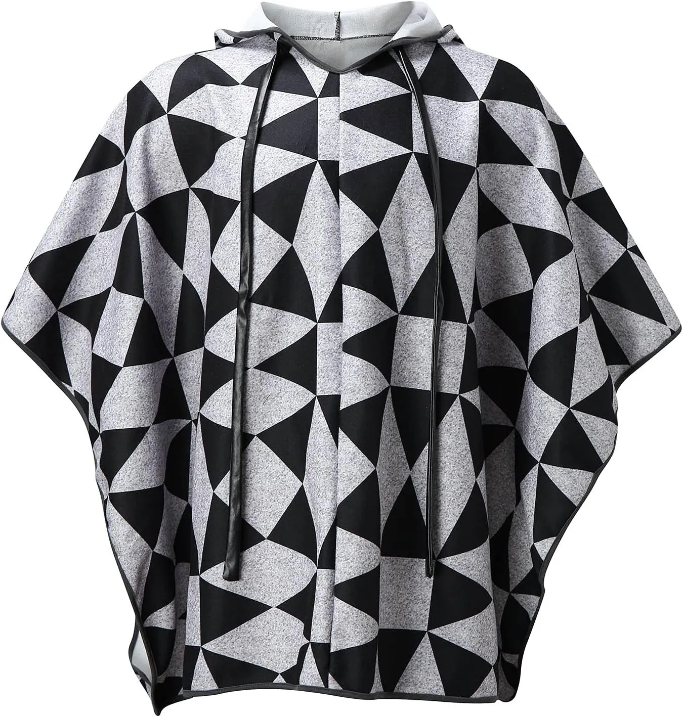 Kingspinner Men's Steampunk Gothic Hooded Fashion Poncho Comfortable Home Clothes House Coat Men Wool Alpaca Poncho Hooded