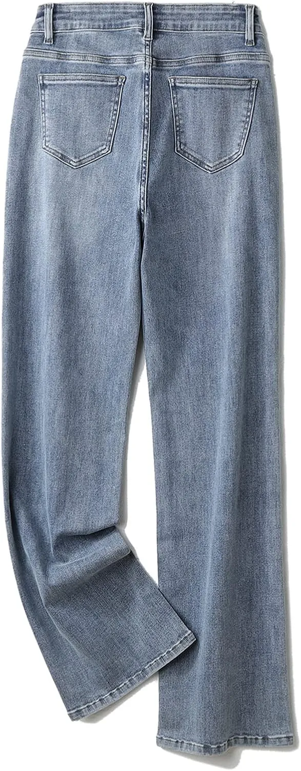 KISSPLUS Plus Size Baggy Jeans for Women High Waist Loose Women Jeans Curvy Stretchy Denim Pants for Women