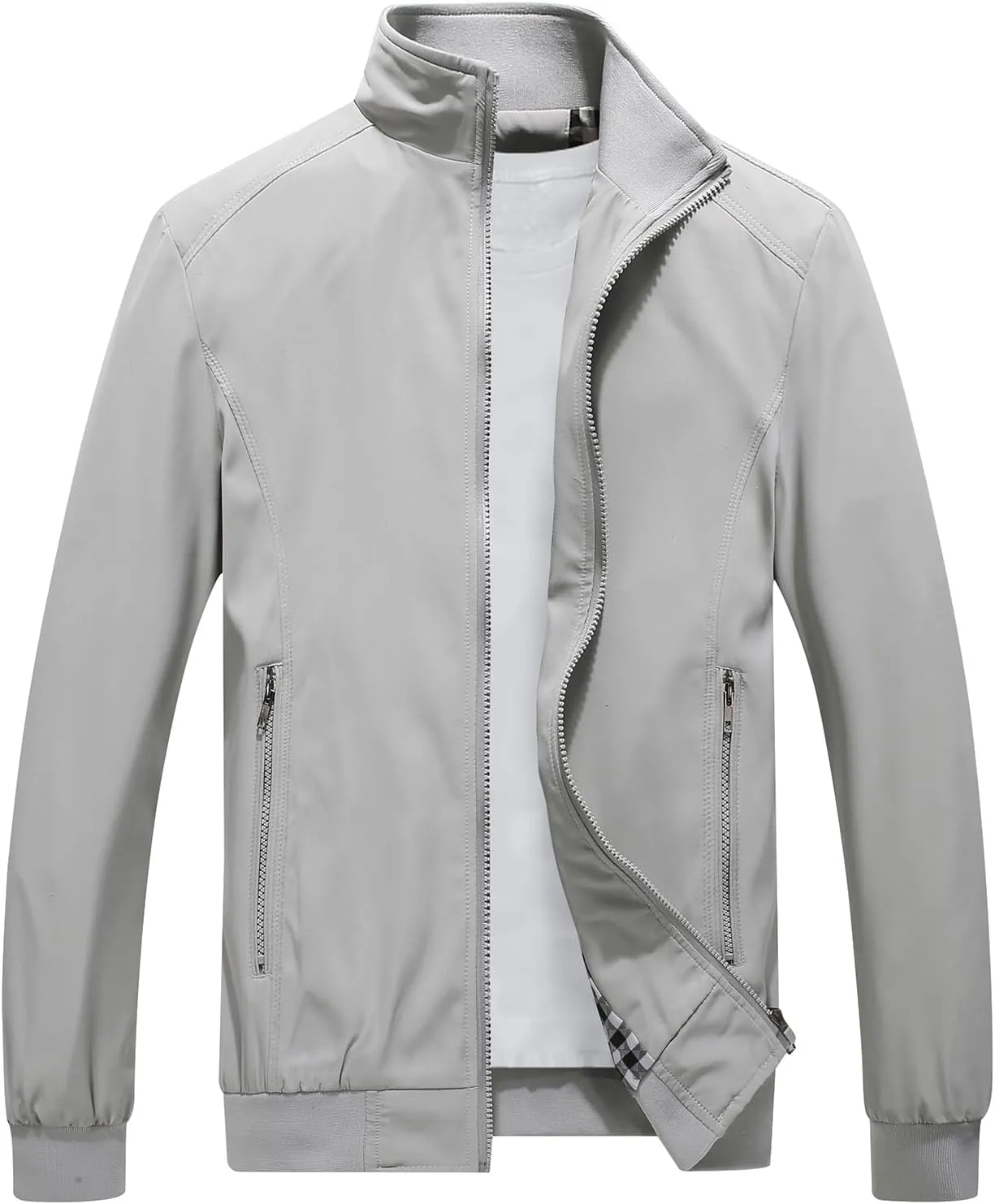 Lamgool Mens Lightweight Jackets Light Windbreaker Casual Flight Jackets Spring Fall Active Coat Outwear