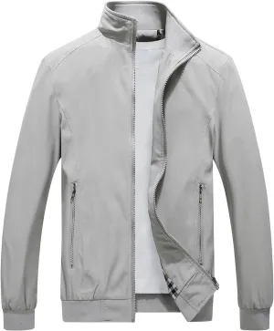 Lamgool Mens Lightweight Jackets Light Windbreaker Casual Flight Jackets Spring Fall Active Coat Outwear