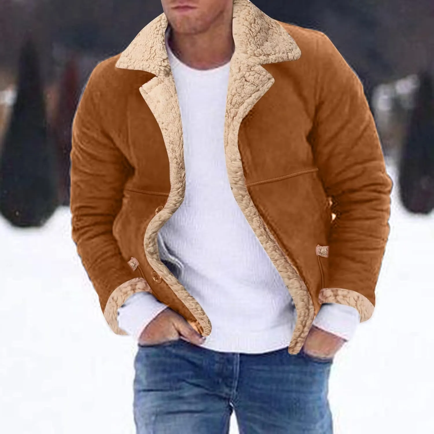 LCMTWX Winter Jackets for Men Jacket Stand Collar Knitted Splice Sweater Coat Casual Cardigan Stylish Outwear Winter