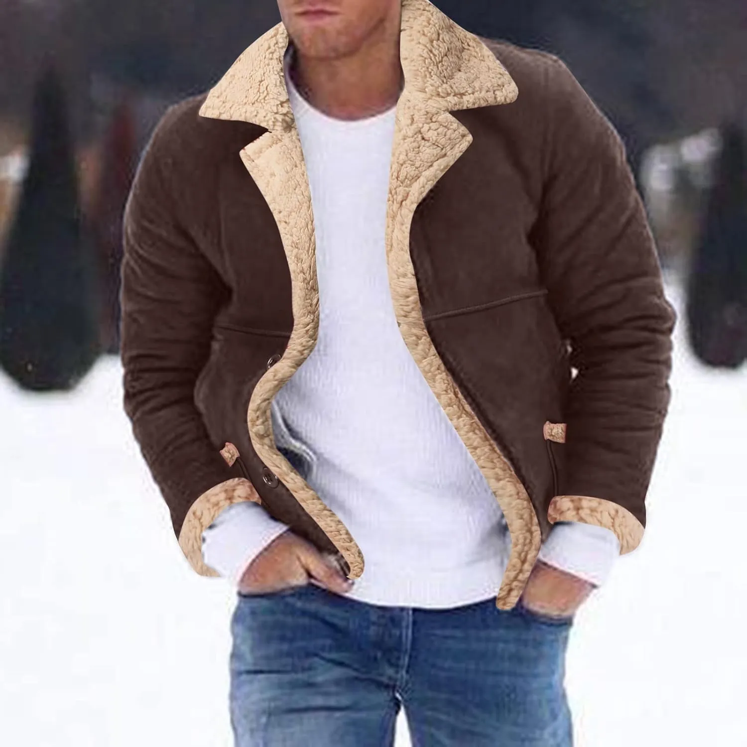LCMTWX Winter Jackets for Men Jacket Stand Collar Knitted Splice Sweater Coat Casual Cardigan Stylish Outwear Winter