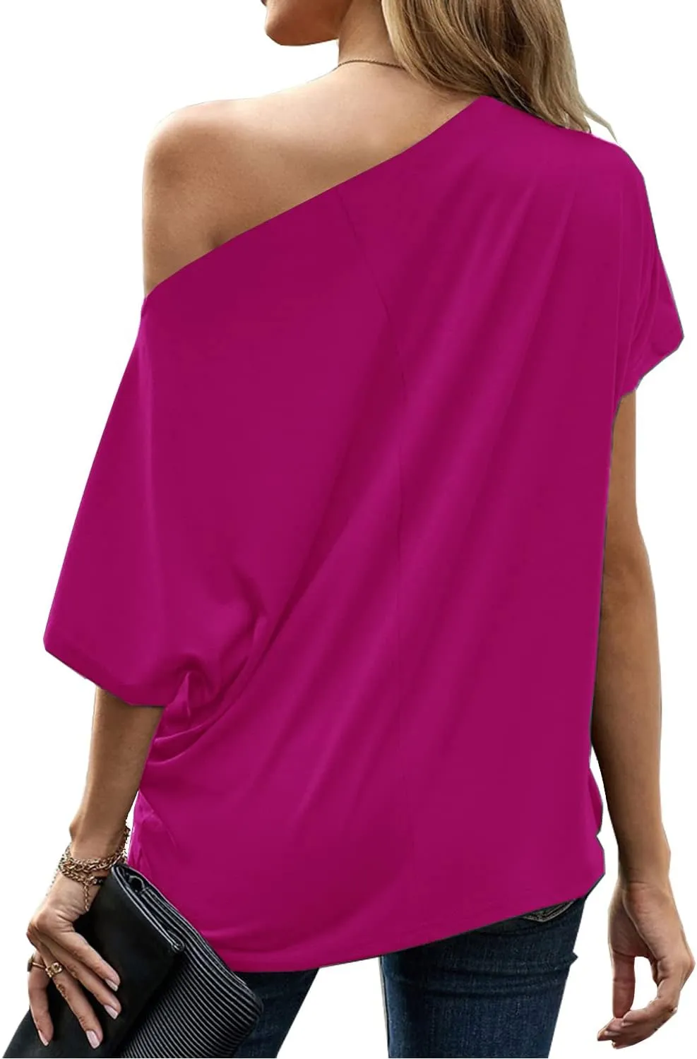 LEIYEE Womens Off Shoulder Tops Summer Casual Short Sleeve Front Twist Knot T Shirts Blouses