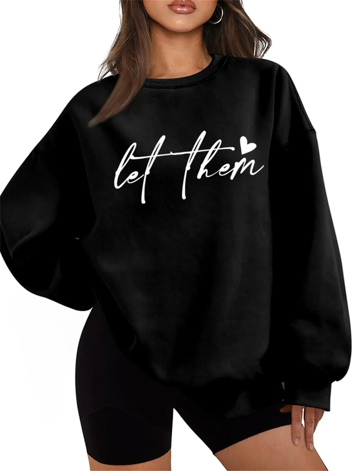 Let Them Sweatshirt for Women Mental Health Fleece Lined Sweatshirt Inspirational Positive Long Sleeve Pullover Tops