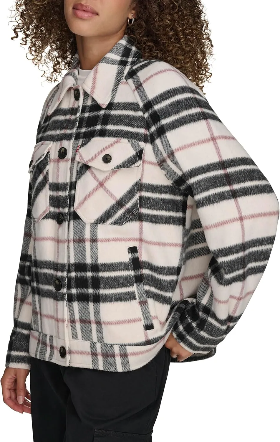 Levi's Women's Zoe Relaxed Wool Plaid Shirt Jacket