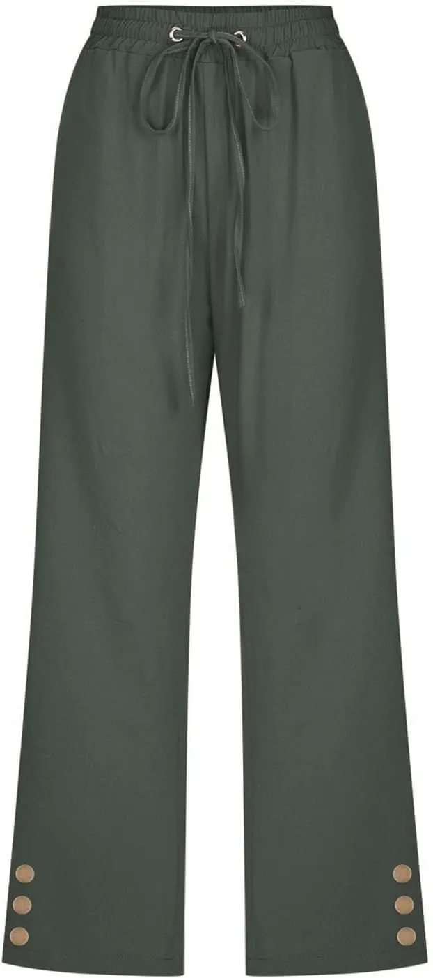 Linen Pants Women Plus Size Tapered Women's Spring and Summer Cotton and Linen Trousers Plus Size Wide Leg Pants