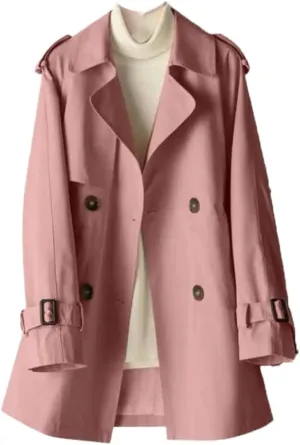 LIXINGHEITANG Windbreaker Women' Medium Length Spring and Autumn Korean Waist Jacket Trench Coat for Women