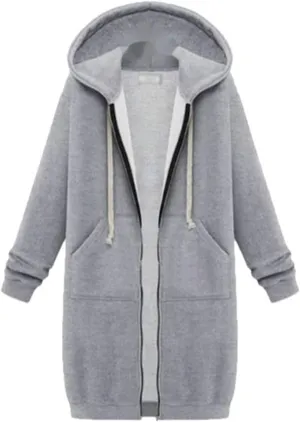 Long Zipper Hoodies for Women Long Sleeve Fall Oversized Sweatshirts Fleece Y2K Jacket with Pockets Fashion Clothes