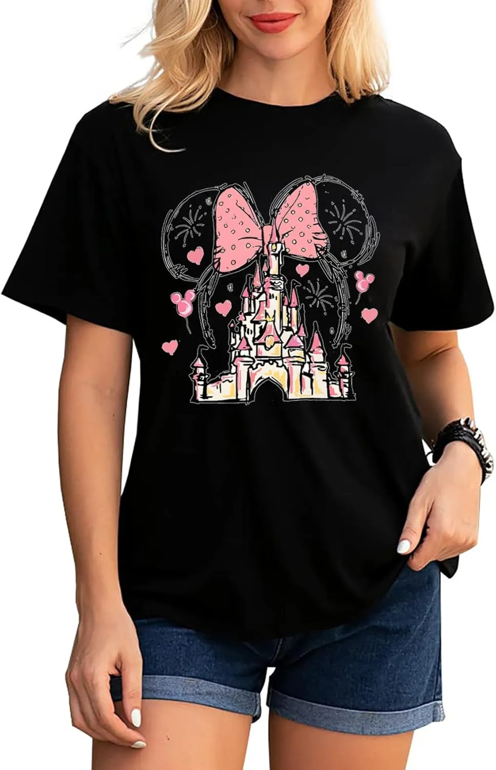 Magical Shirt for Women Castle Graphic Tee Magic Kingdom T Shirt Cute Holiday Vacation Shirt Short Sleeve Casual Tops