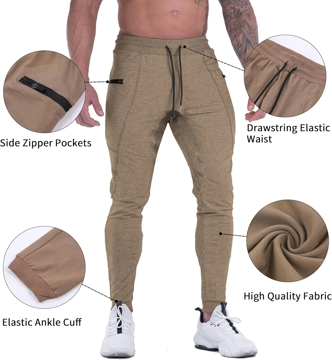 MAIKANONG Mens Slim Joggers Tapered Sweatpants Gym Workout Pants for Running Athletic Casual