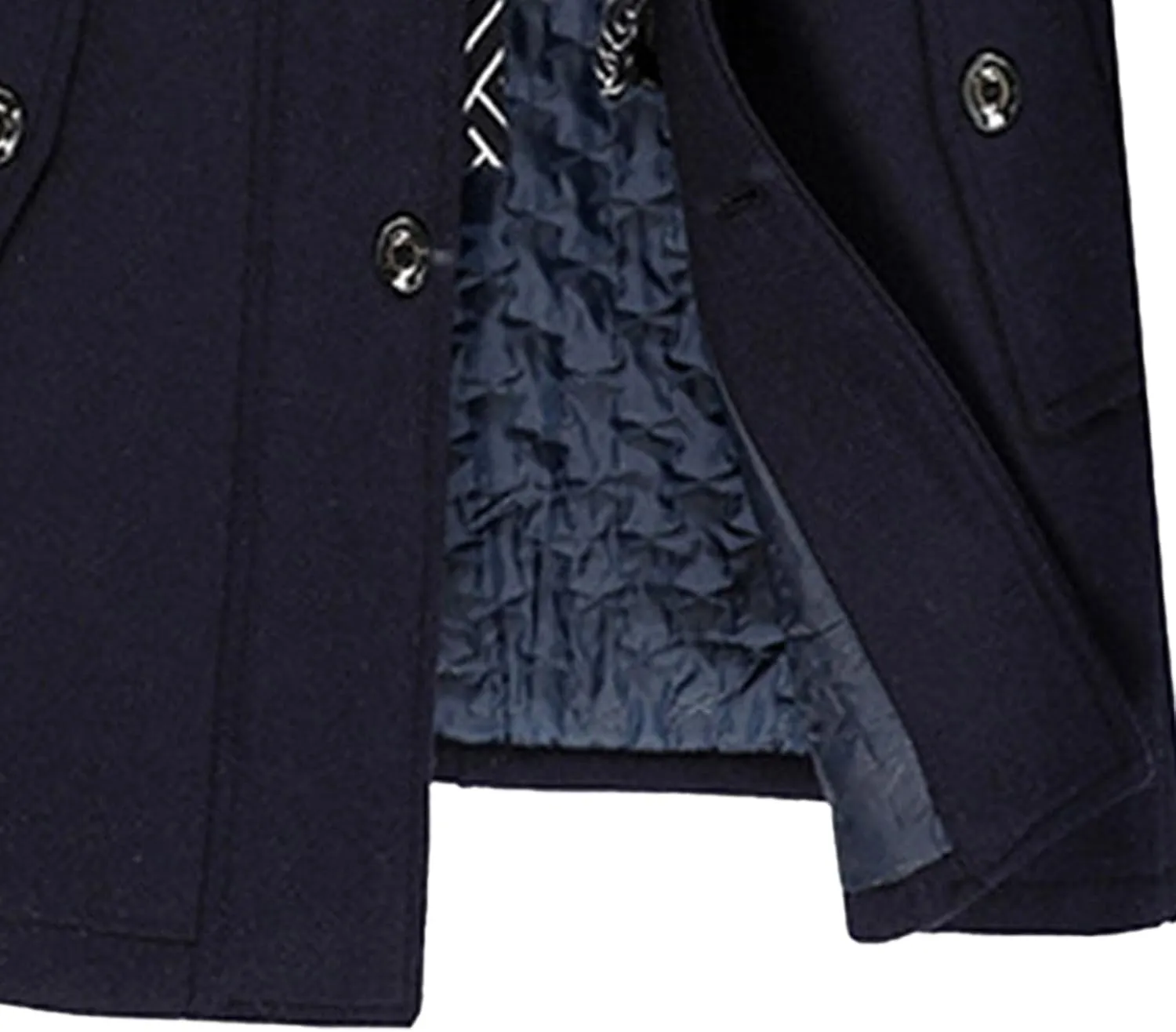 Maiyifu-GJ Men Stylish Scarf Single Breasted Wool Blend Coat Thick Winter Warm Slim Fit Coat Business Top Trench Overcoat