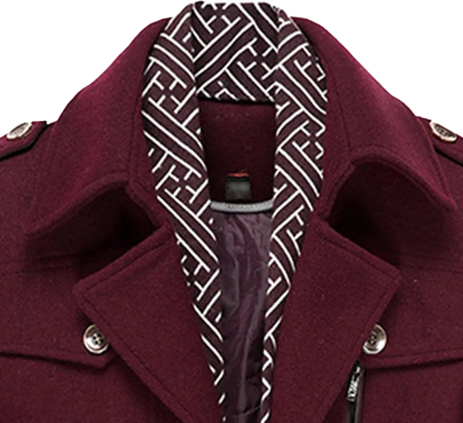 Maiyifu-GJ Men Stylish Scarf Single Breasted Wool Blend Coat Thick Winter Warm Slim Fit Coat Business Top Trench Overcoat