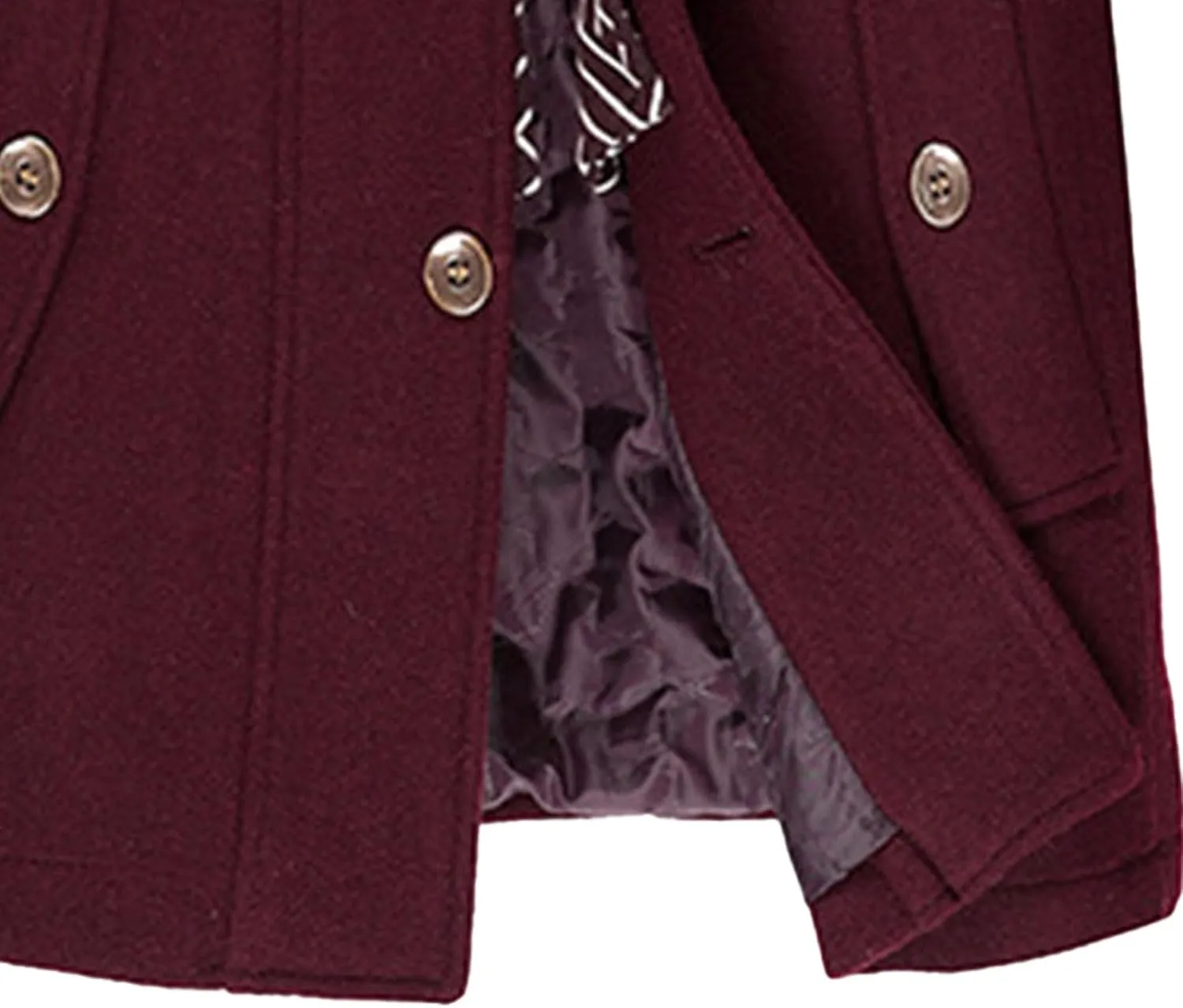 Maiyifu-GJ Men Stylish Scarf Single Breasted Wool Blend Coat Thick Winter Warm Slim Fit Coat Business Top Trench Overcoat