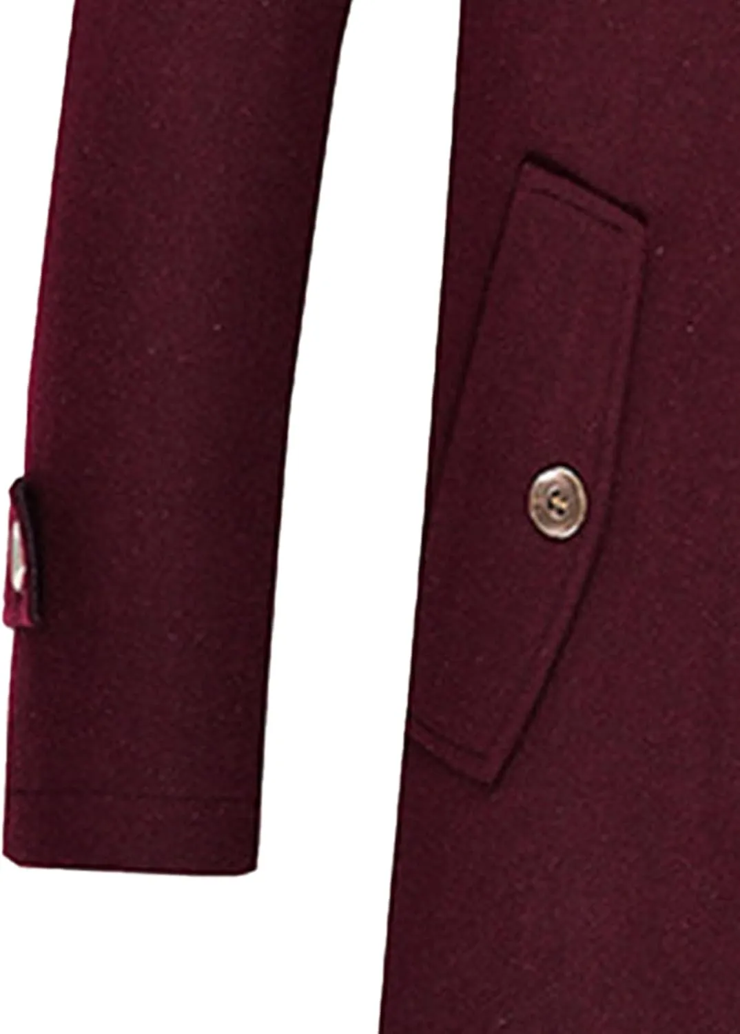 Maiyifu-GJ Men Stylish Scarf Single Breasted Wool Blend Coat Thick Winter Warm Slim Fit Coat Business Top Trench Overcoat