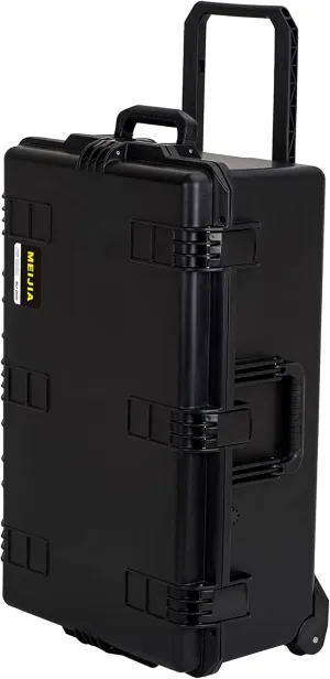 MEIJIA Portable All Weather Waterproof Camera Case,Customizable Fit Foam with Rolling Wheels and Retractable Pull Handle,31.3"X20.3"X12.25"