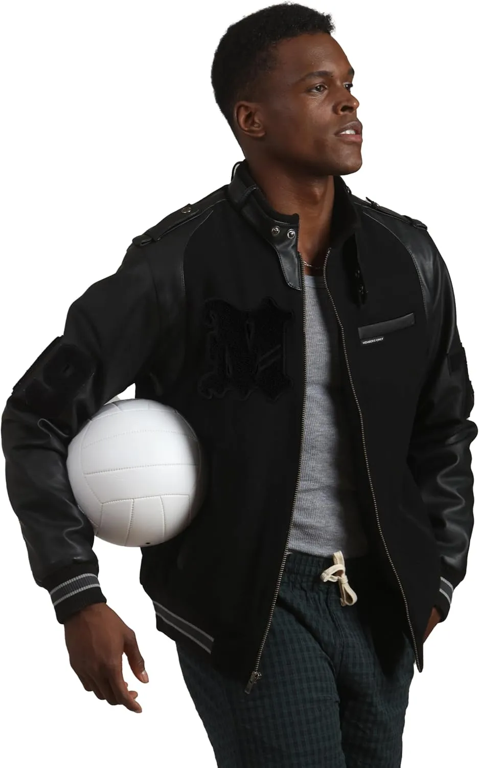 Members Only Wool Varsity Jacket Men Leather Sleeve | Letterman Jacket Men