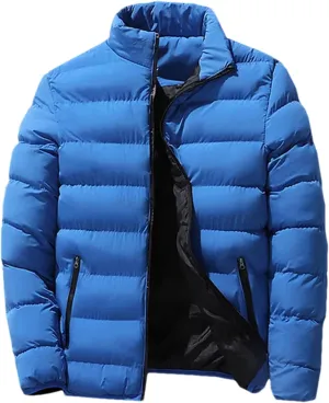 Men Thin And Light Stand-Up Collar Cotton-Padded Warm Slim Casual Long Sleeve Parka Coat