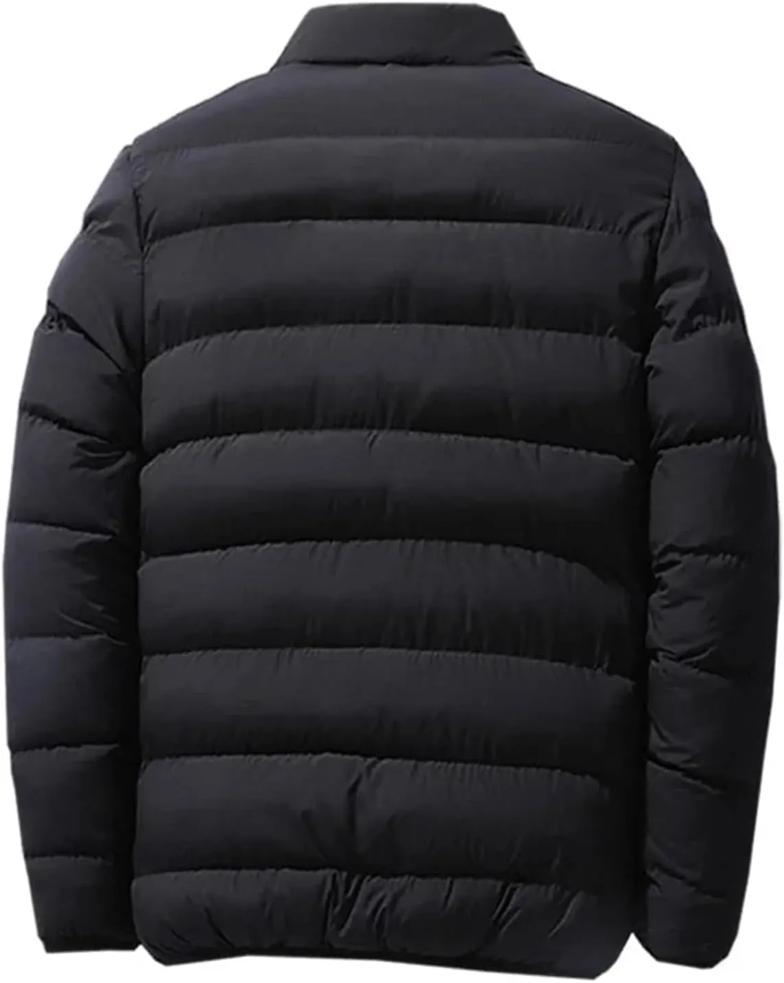 Men Thin And Light Stand-Up Collar Cotton-Padded Warm Slim Casual Long Sleeve Parka Coat