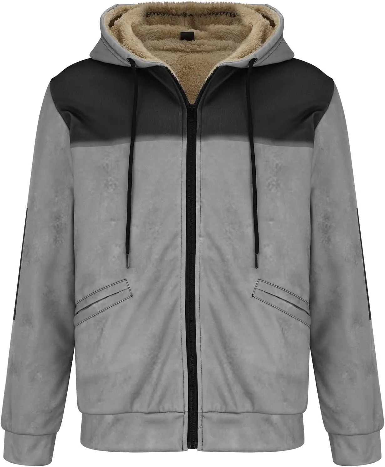 Mens Blazer Solid Color Warm Zipper Pocket Hooded Quilted Jacket Conceal Carry Jacket Mens Lightweight Jackets for