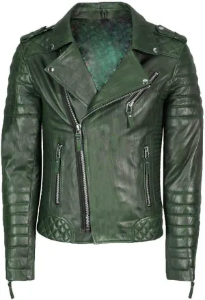 Mens Distress Leather Jackets Motorcycle Bomber Biker Stylish Outerwear Zipper JacketOlive Green Jacket
