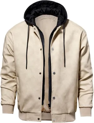 Men's Full-Zip Fleece Jacket Baseball Uniform Softshell Jacket Coat Outdoor Ventures Fleece Lined Hooded Western Coat