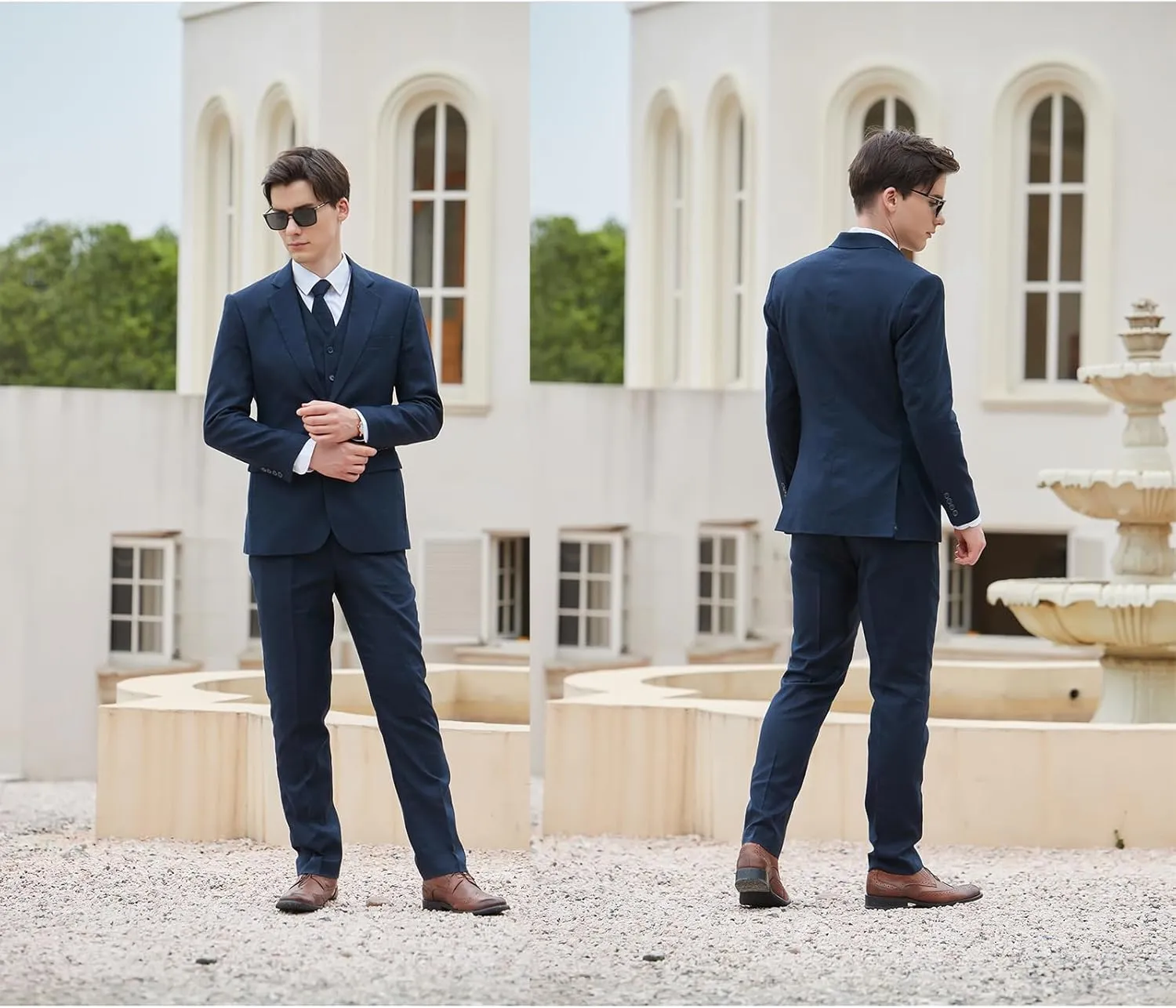 Men's herringbone Linen Suits Beach Wedding Tuxedo Summer Slim Fit Light Weight 3 Pieces