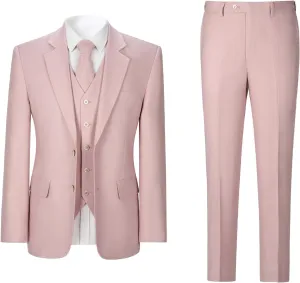 Men's herringbone Linen Suits Beach Wedding Tuxedo Summer Slim Fit Light Weight 3 Pieces