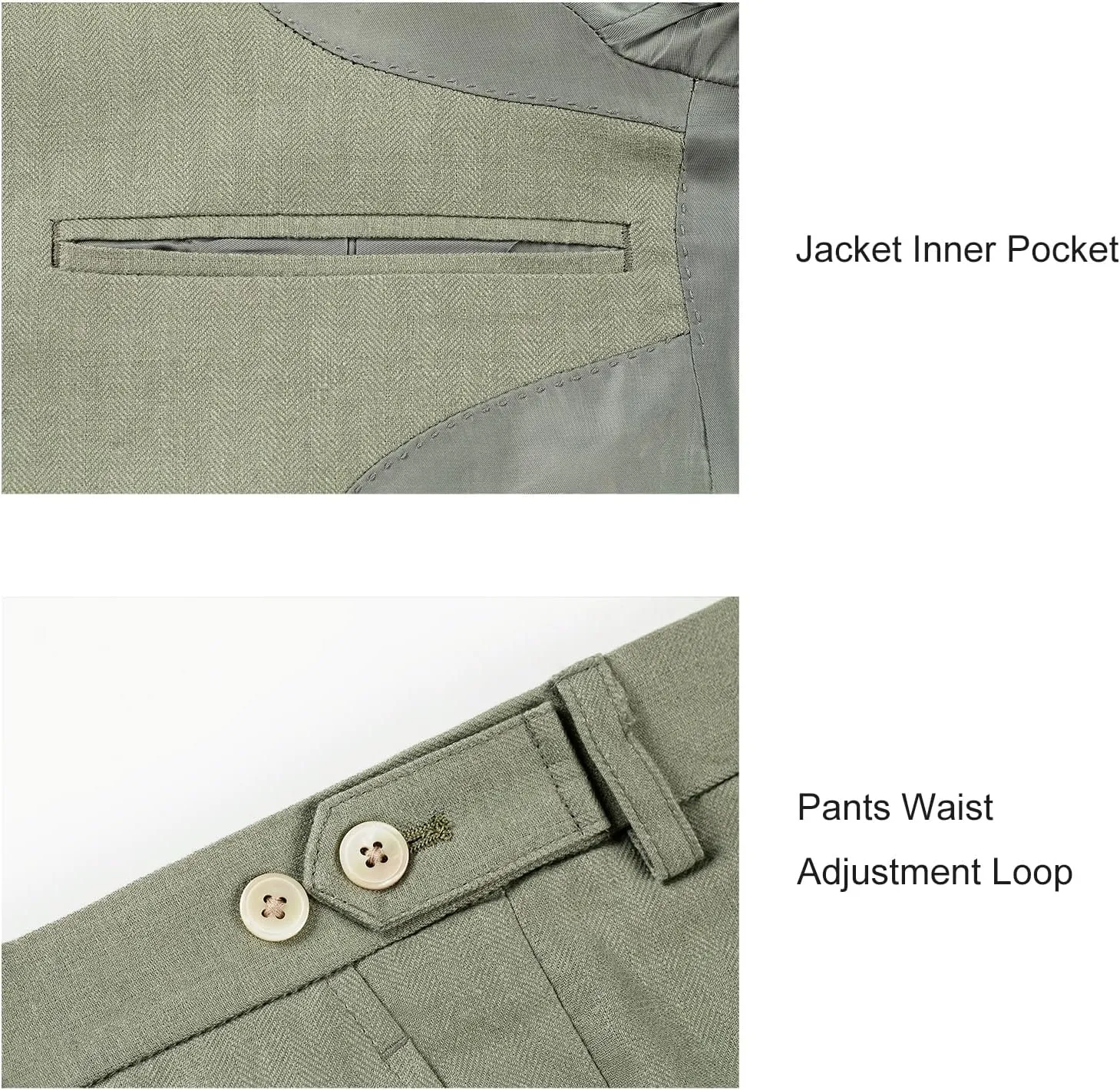 Men's herringbone Linen Suits Beach Wedding Tuxedo Summer Slim Fit Light Weight 3 Pieces
