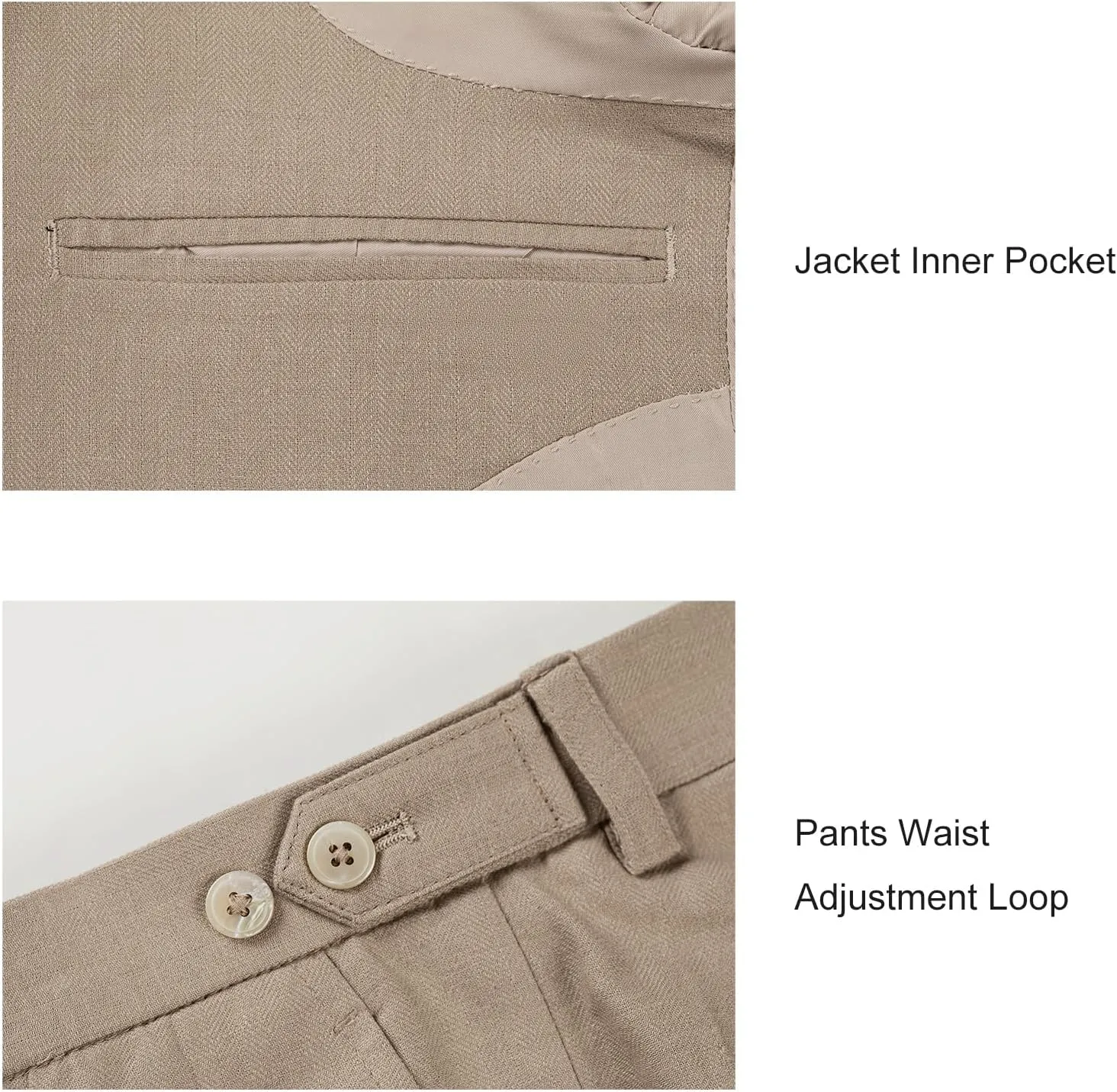 Men's herringbone Linen Suits Beach Wedding Tuxedo Summer Slim Fit Light Weight 3 Pieces