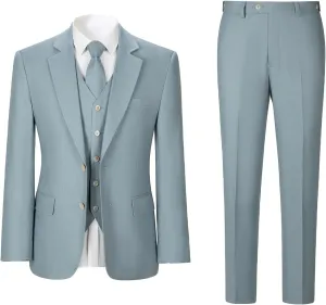Men's herringbone Linen Suits Beach Wedding Tuxedo Summer Slim Fit Light Weight 3 Pieces