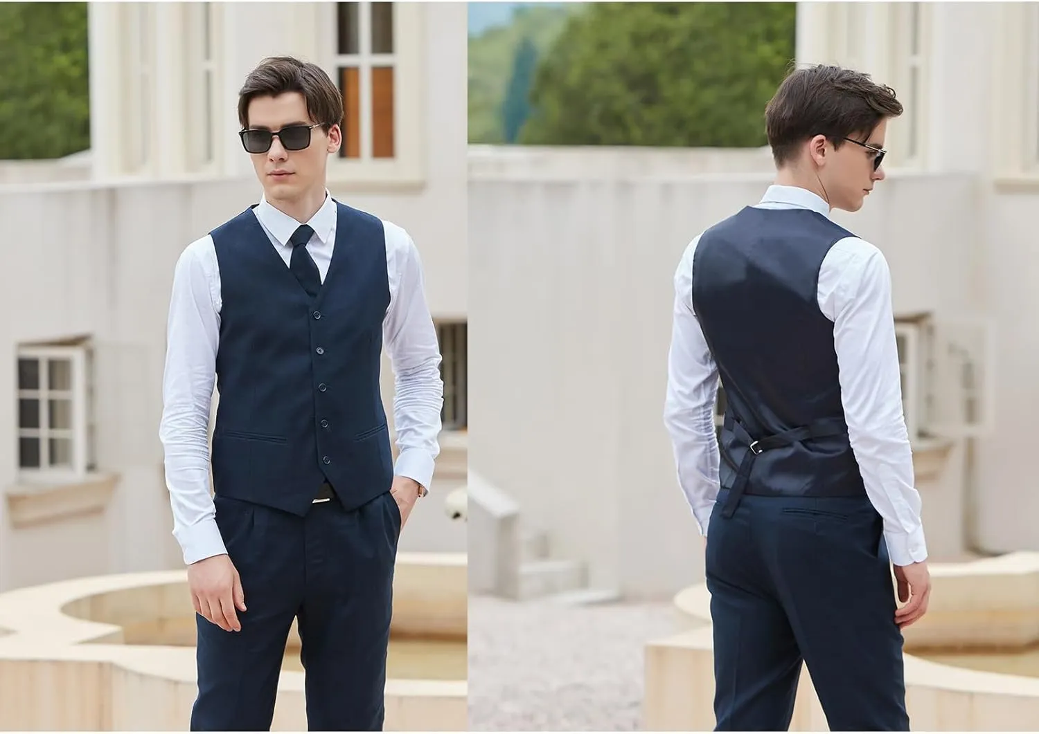 Men's herringbone Linen Suits Beach Wedding Tuxedo Summer Slim Fit Light Weight 3 Pieces