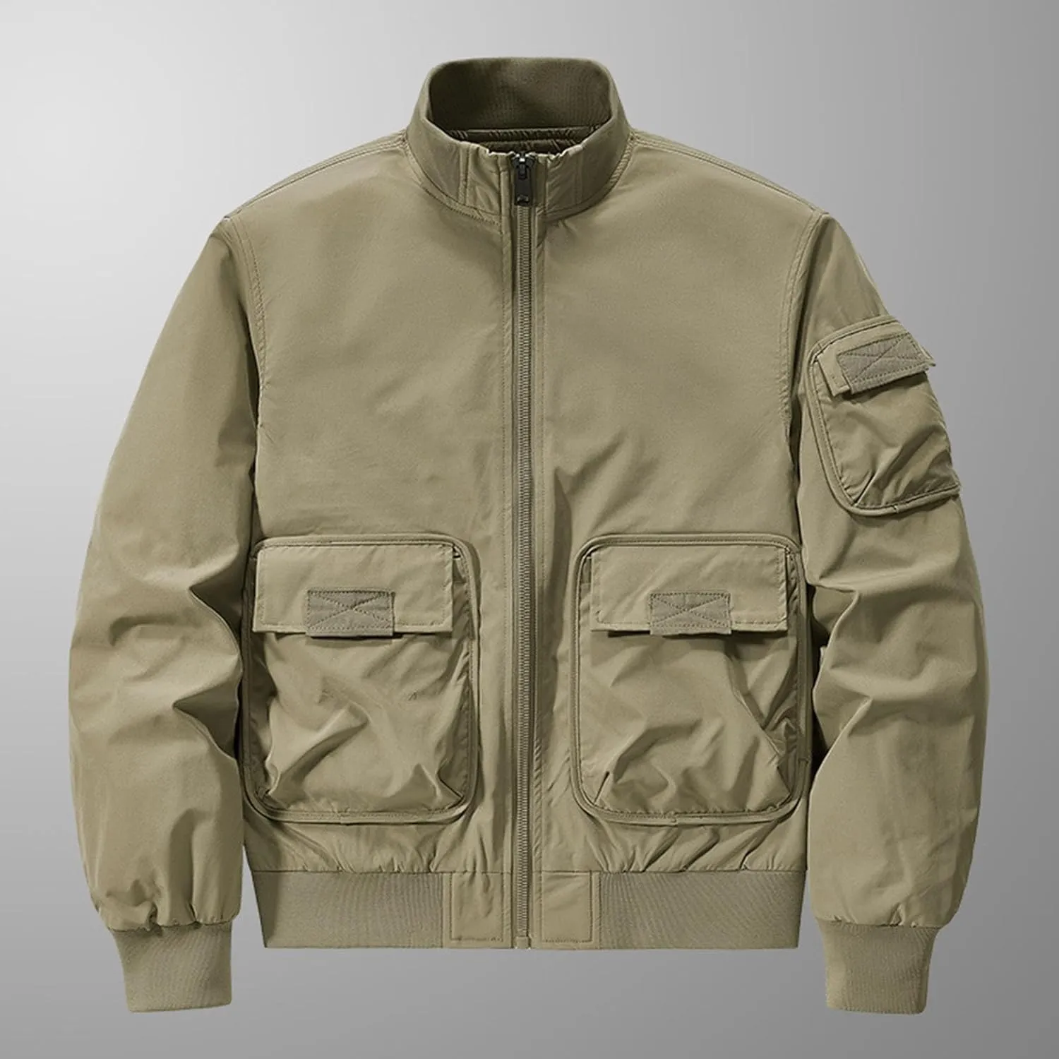 Mens Jacket Thick Thermal Cotton Softshell Jacket Solid Color Retro Flight Jacket Hooded Jacket Lined Rain Shell Jacket