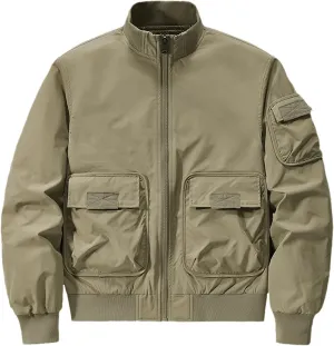 Mens Jacket Thick Thermal Cotton Softshell Jacket Solid Color Retro Flight Jacket Hooded Jacket Lined Rain Shell Jacket