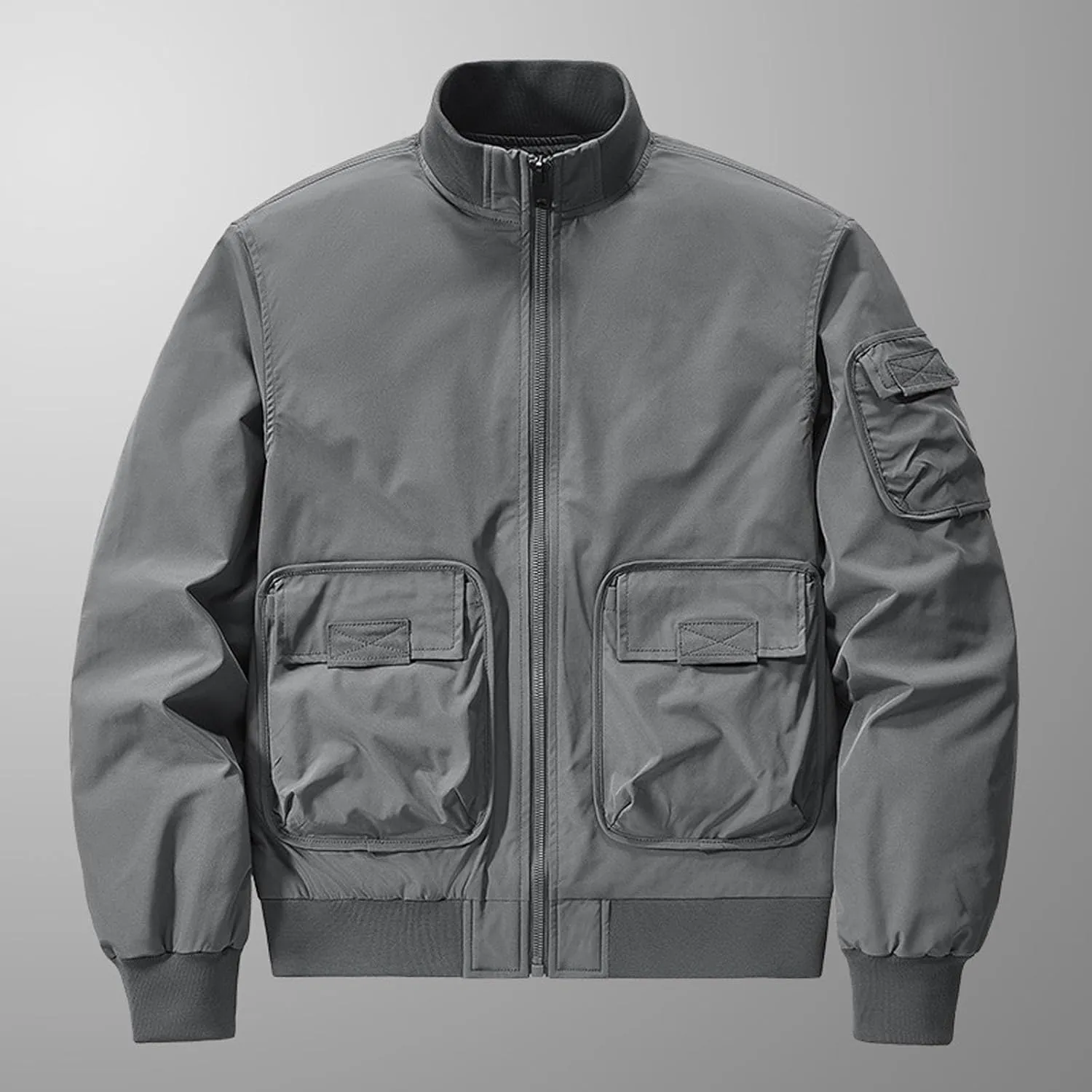 Mens Jacket Thick Thermal Cotton Softshell Jacket Solid Color Retro Flight Jacket Hooded Jacket Lined Rain Shell Jacket
