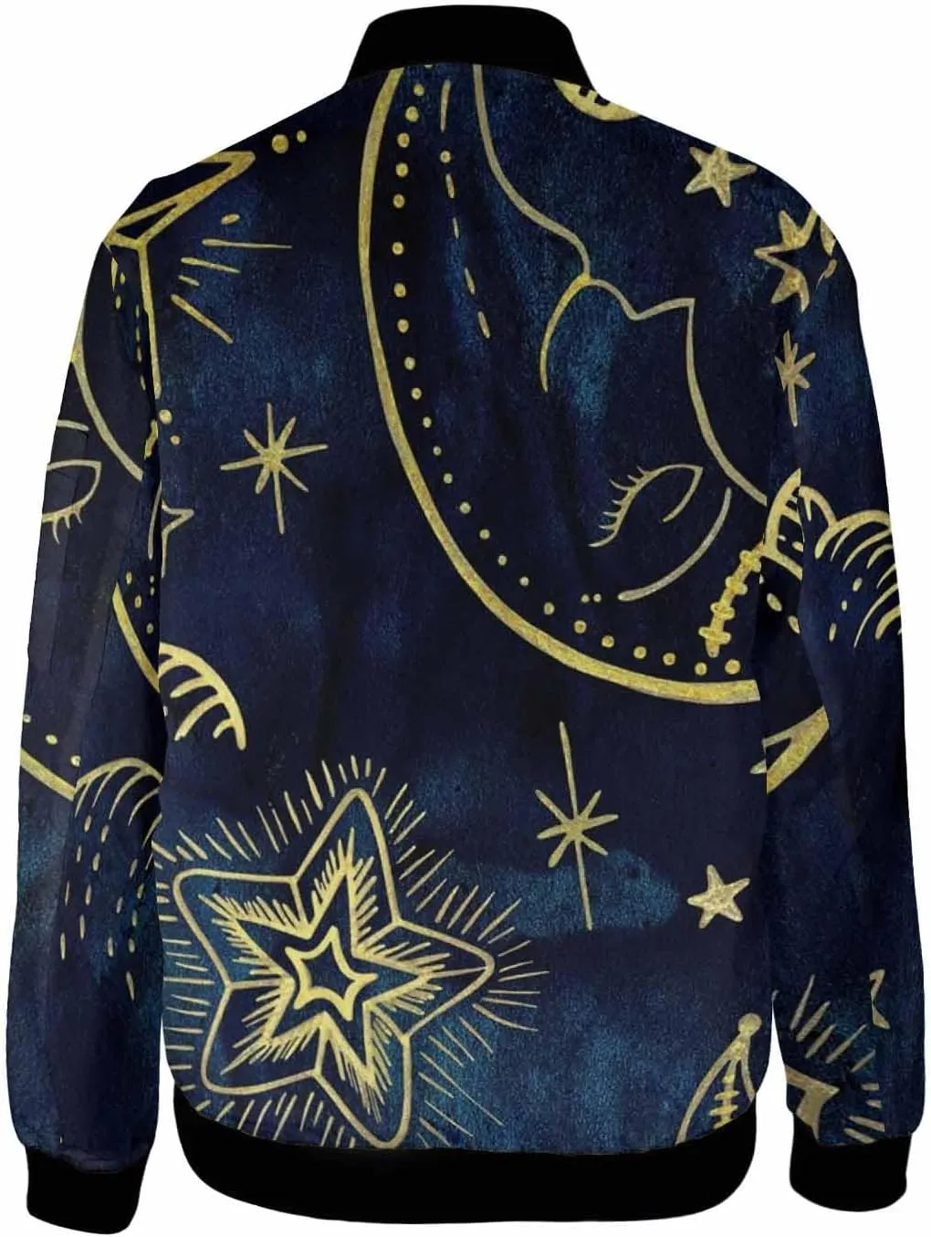 Mens Light Jacket Space Pattern with Planets and Stars Varsity Bomber Jackets for Men Graphic Print Fashion Coats
