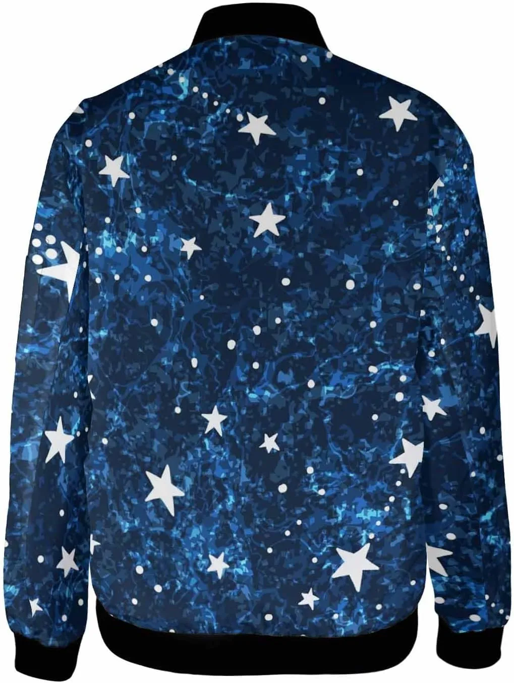 Mens Light Jacket Space Pattern with Planets and Stars Varsity Bomber Jackets for Men Graphic Print Fashion Coats