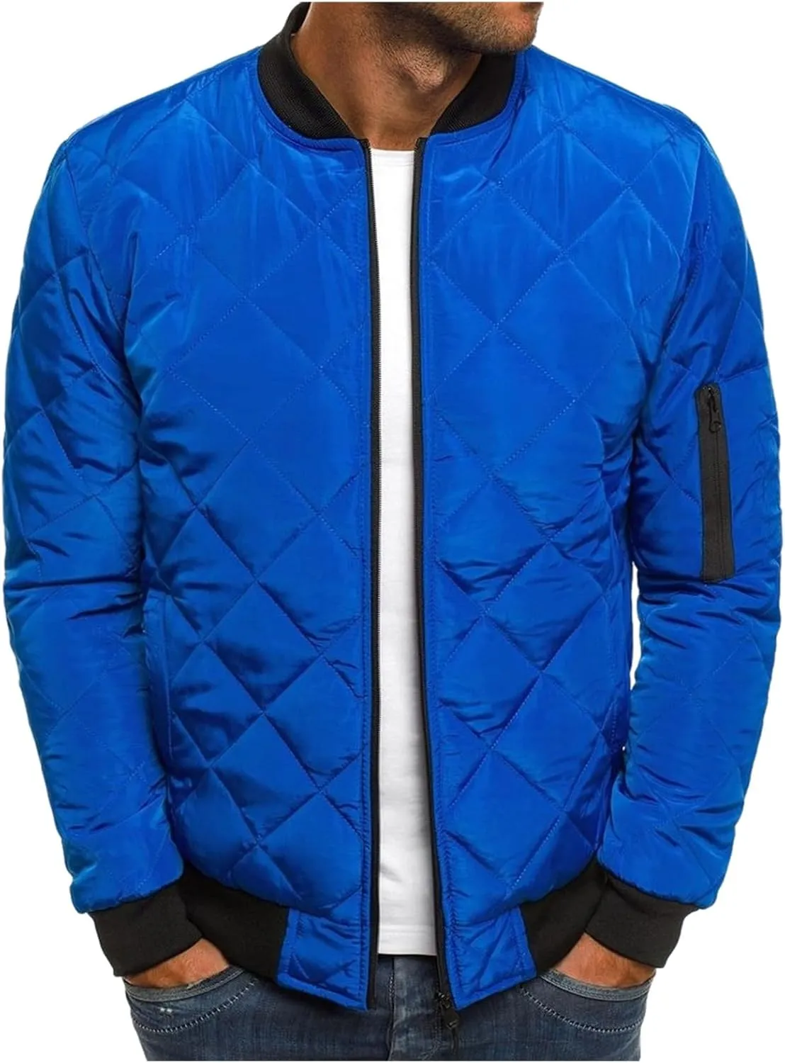 Men's Lightweight Puffer Jacket Diamond Quilted Puffer Down Jackets Water Resistant Insulated Winter Coats for Business