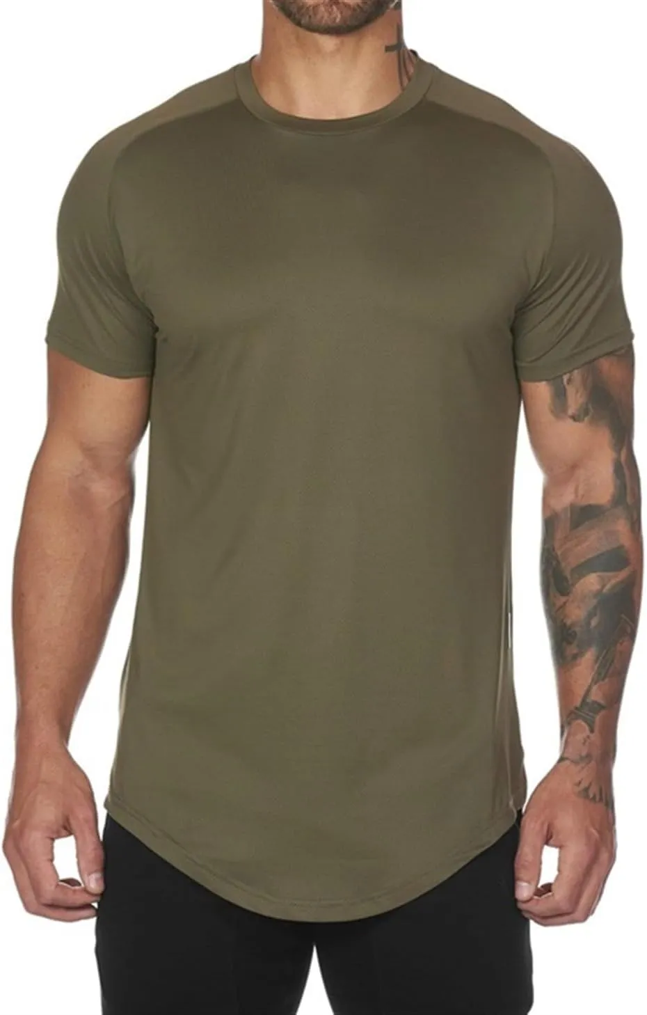 Mens Mesh T-Shirt Clothing Tight Summer Tops Tees Homme Solid Quick Dry Bodybuilding Fitness Tshirt