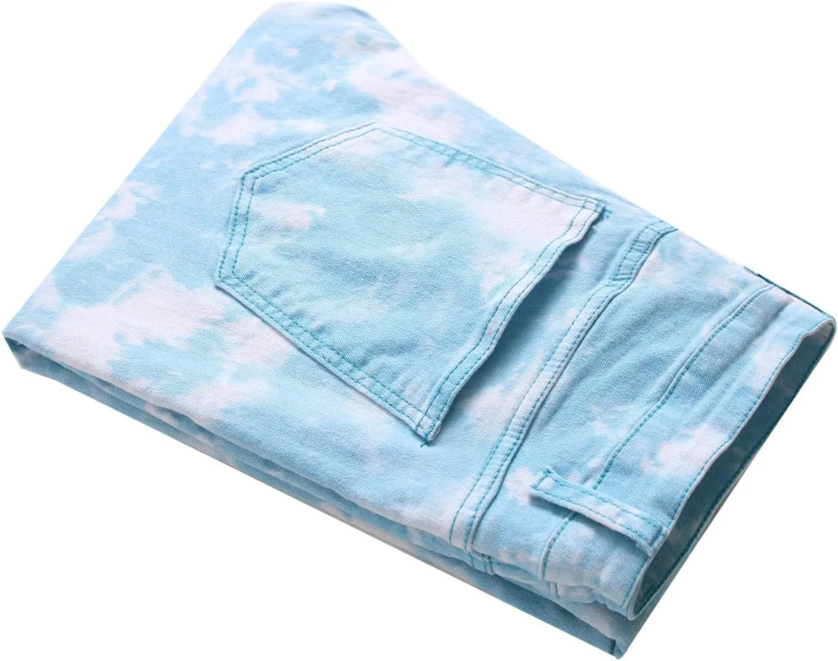 Mens Printed Jeans - Premium Jeans for Men Slim Fit - Skinny Stretch Denim Printed Pants for Men