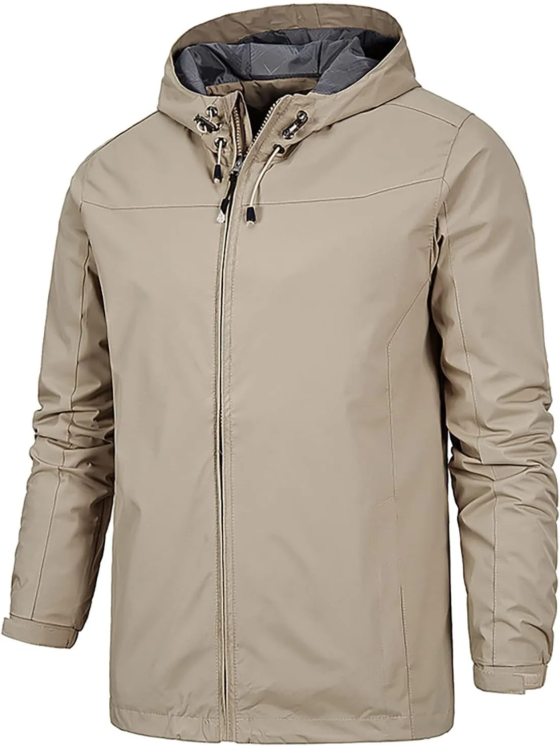 Men's Rain Jackets Waterproof With Hood Windbreaker Jacket Outdoor Lightweight Shell Coat For Jacket, XL-5XL