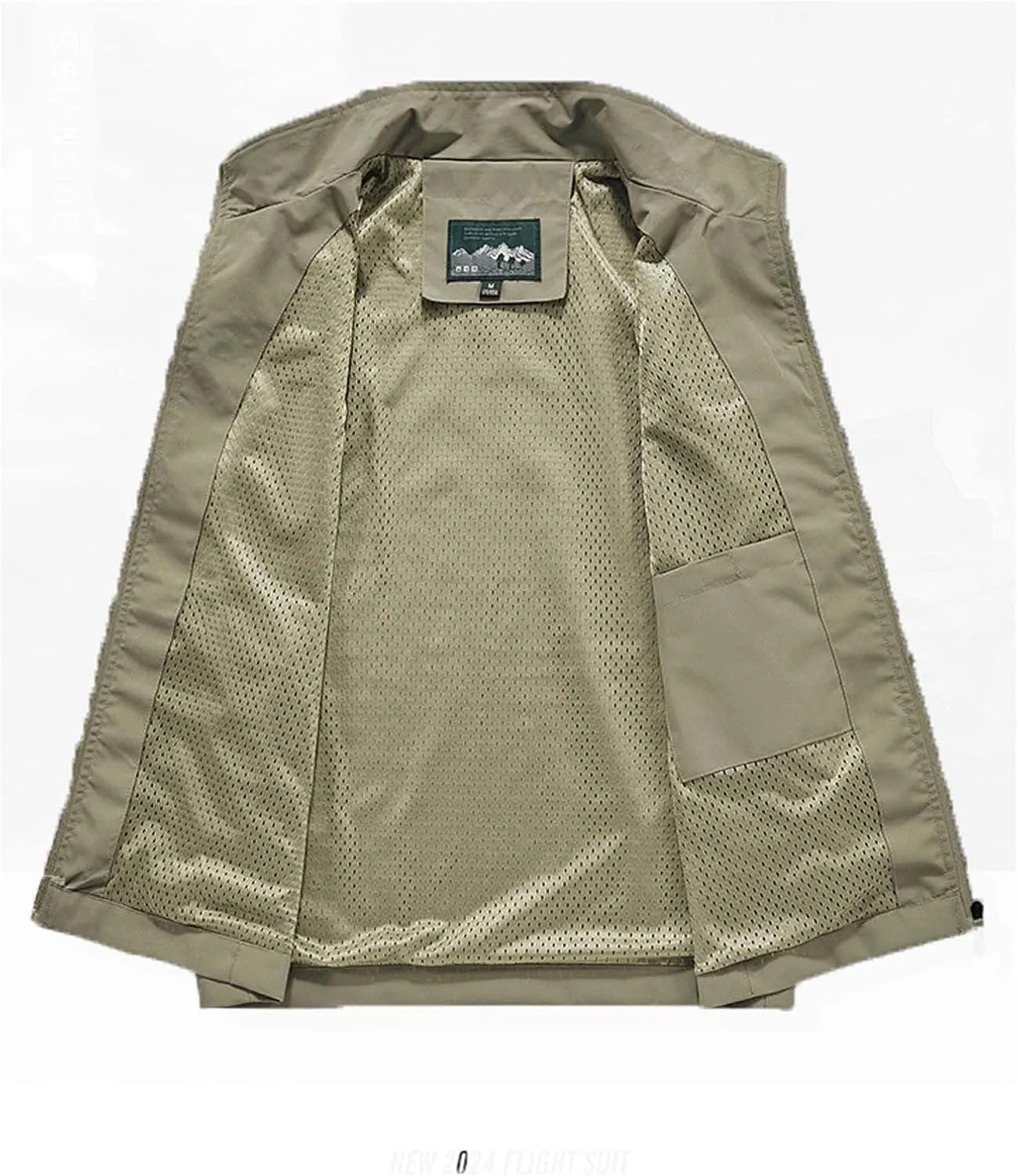 Mens Sleeveless Vest Outerwear Summer Outdoors Safari Vests Travel Photo Work Fishing Cargo Vest Multi-pockets, Large
