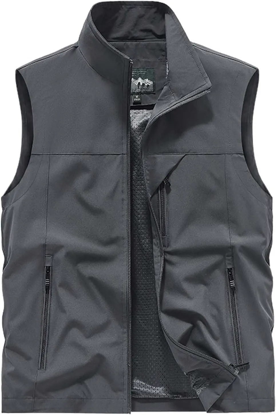 Mens Sleeveless Vest Outerwear Summer Outdoors Safari Vests Travel Photo Work Fishing Cargo Vest Multi-pockets, Large