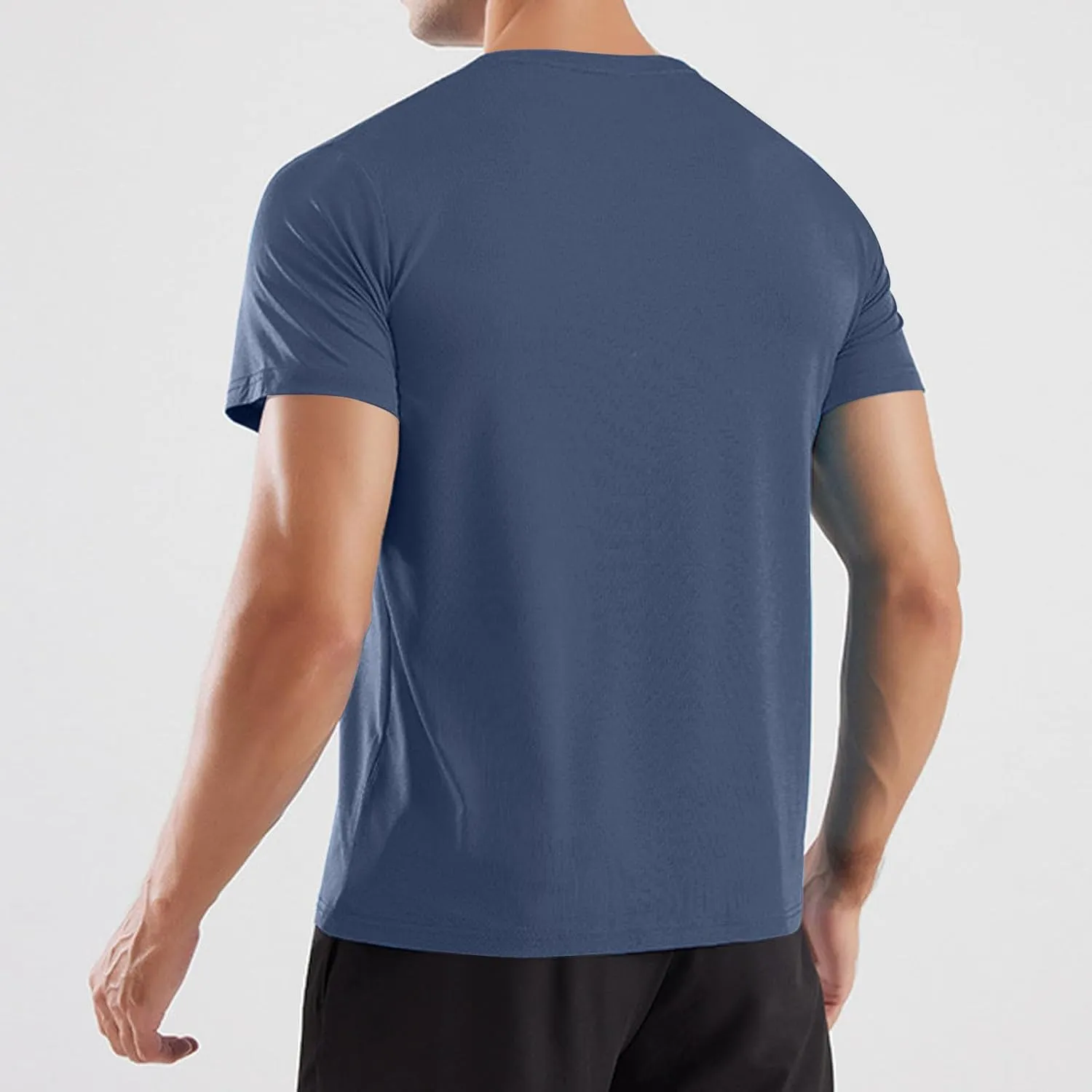 Mens Workout Shirt Loose Fit Quick Dry Moisture Wicking Short Sleeve Athletic T-Shirts Casual Lightweight Gym Tee Top