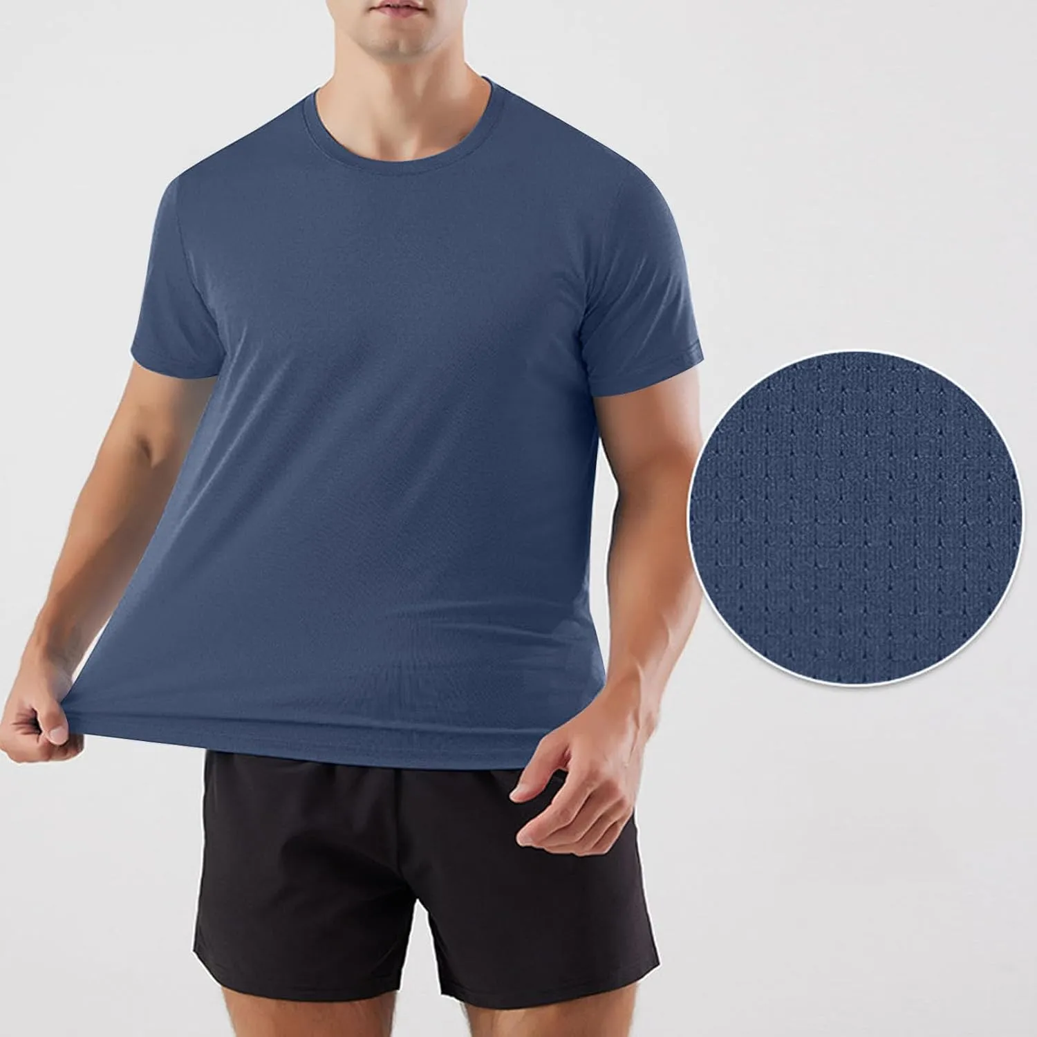 Mens Workout Shirt Loose Fit Quick Dry Moisture Wicking Short Sleeve Athletic T-Shirts Casual Lightweight Gym Tee Top